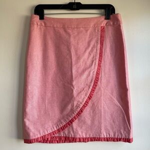 J. Crew Wrap Front Ruffle Trim Skirt Size 8